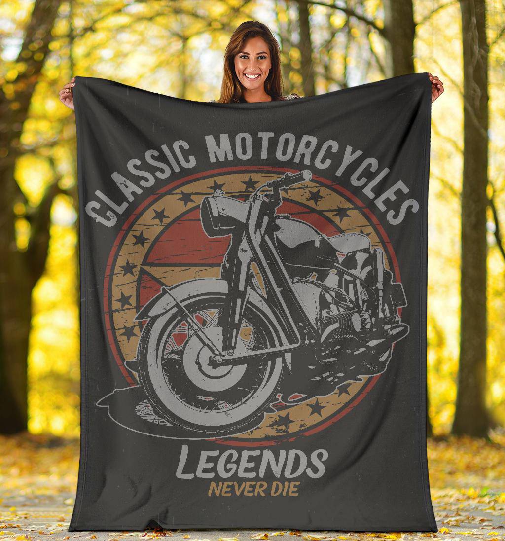 Motorcycle Retro Style Vintage Premium Blanket - Top Content | POD Collection | Free Shipping