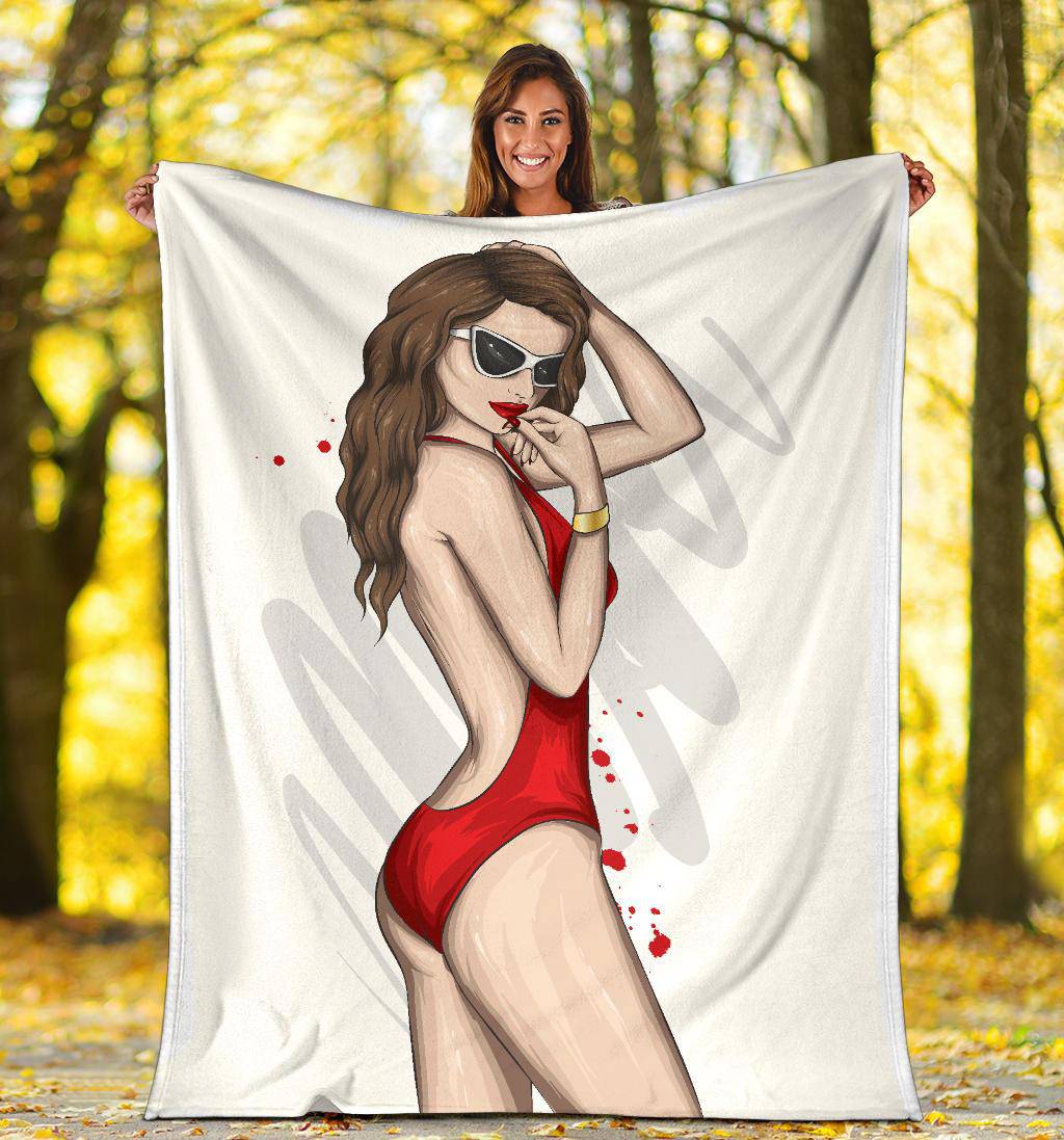 Beautiful Swimsuit Beach GIrl Premium Blanket - Top Content | POD Collection | Free Shipping