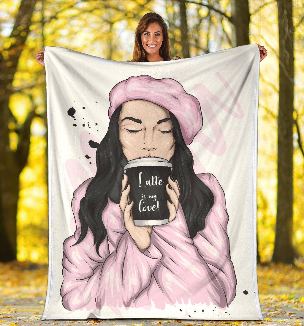 I Love Coffee Girl Beret Premium Blanket - Top Content | POD Collection | Free Shipping