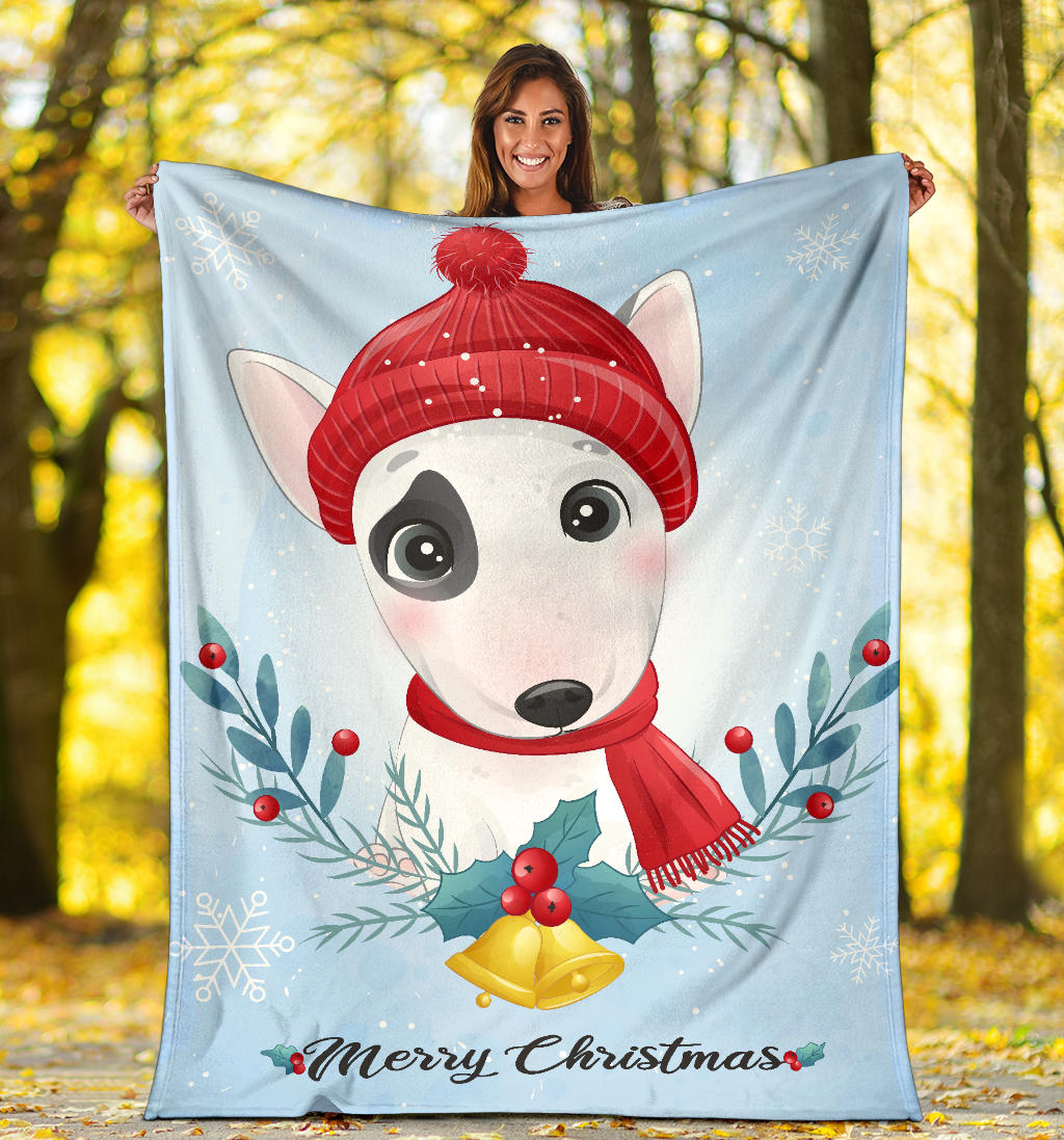 cute puppy merry christmas illustration blanket - Top Content | POD Collection | Free Shipping