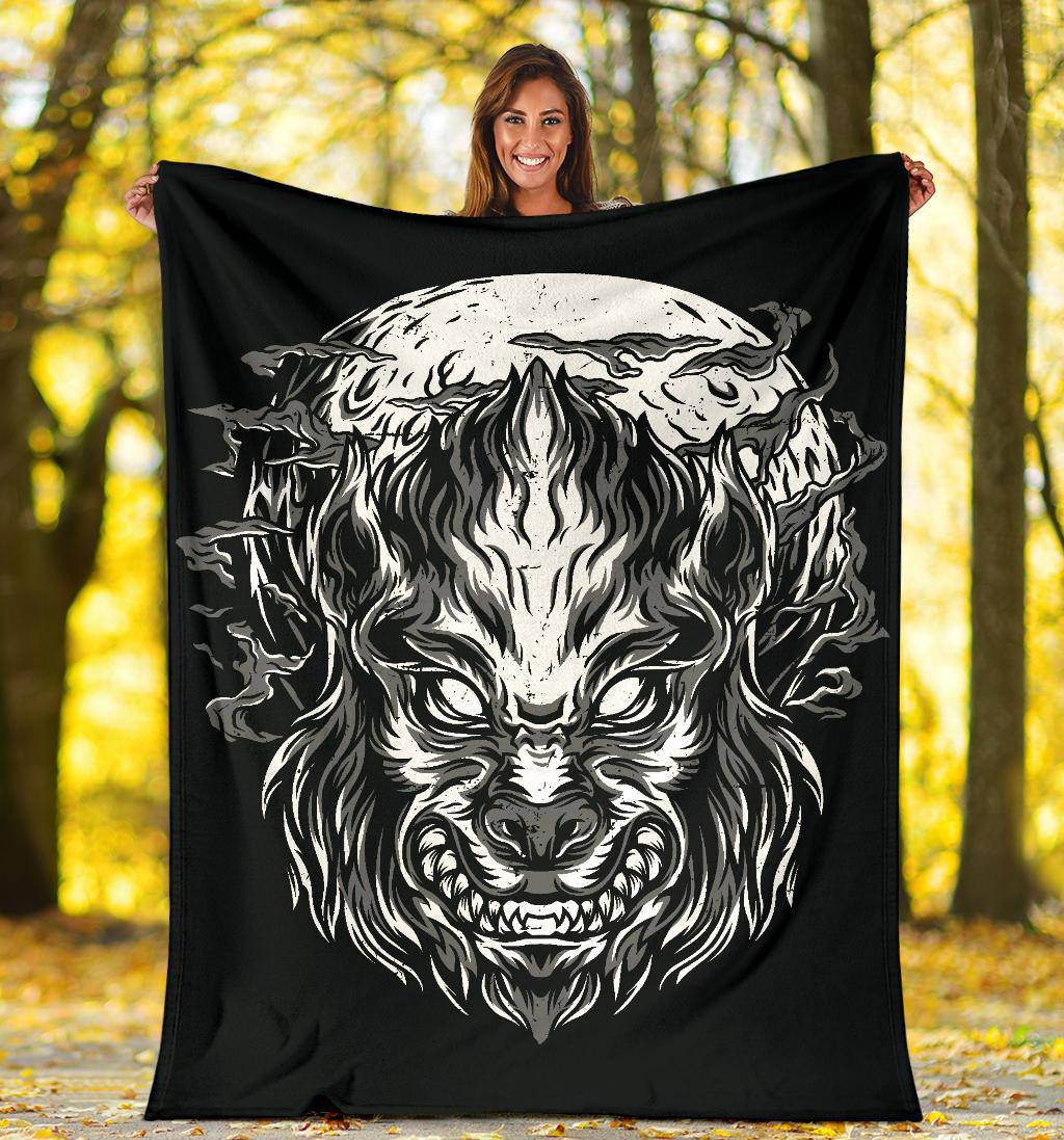 Premium Blanket Full Moon Great Ape Cool Cartoon - Top Content | POD Collection | Free Shipping