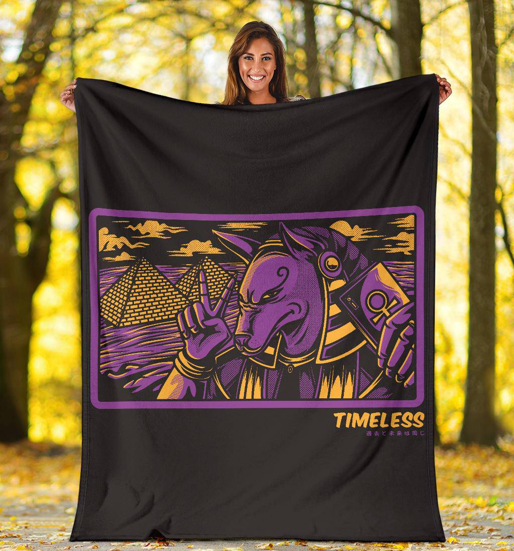 Premium Blanket Timeless Anubis Egyptian God Pyramid Cartoon - Top Content | POD Collection | Free Shipping