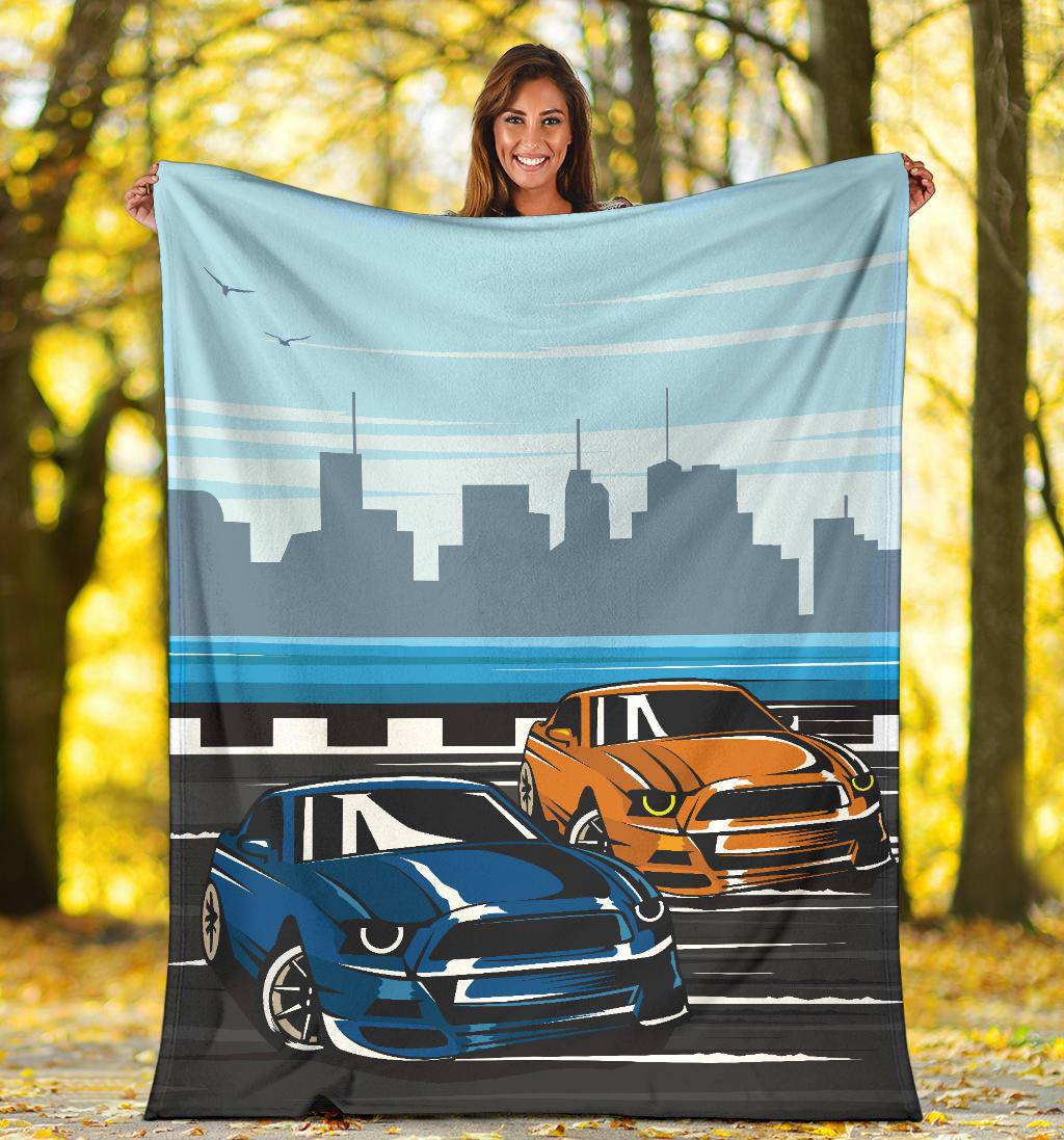 Street Car Racer Cartoon Premium Blanket - Top Content | POD Collection | Free Shipping