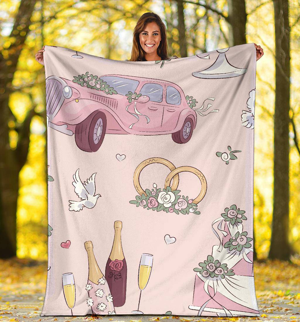 Hand Drawn Wedding Gift Premium Blanket - Top Content | POD Collection | Free Shipping