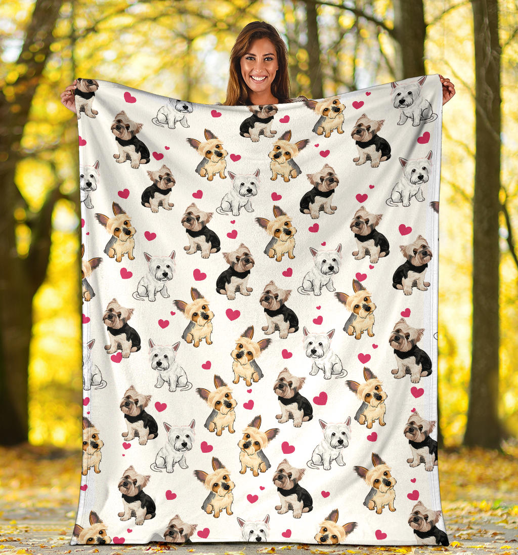 Yorkshire Terrier Heart Blanket