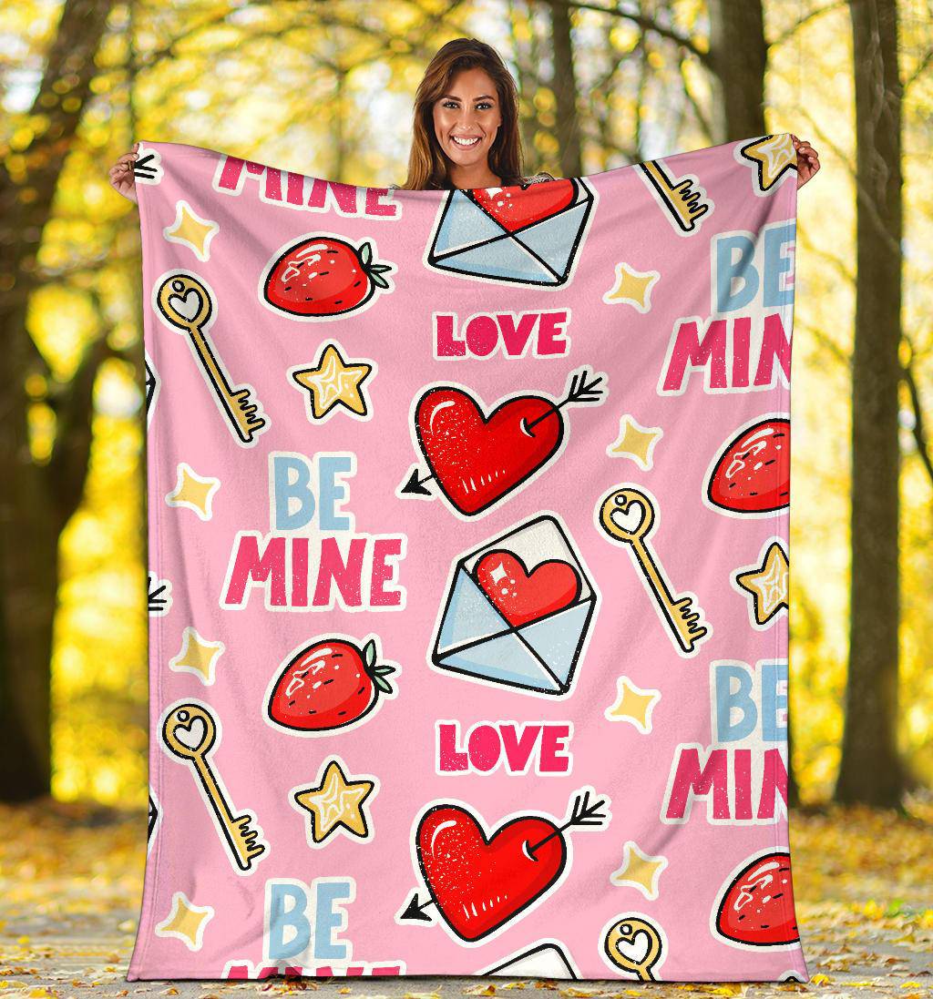 Valentine's Day Seamless Pattern, Be My Love Premium Blanket - Top Content | POD Collection | Free Shipping