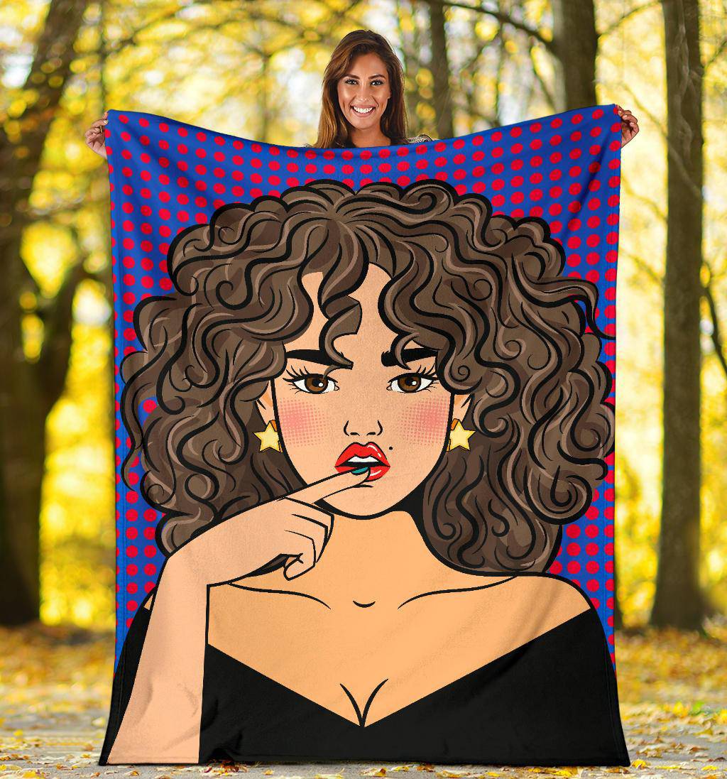 Wow pop art girl Premium Blanket - Top Content | POD Collection | Free Shipping