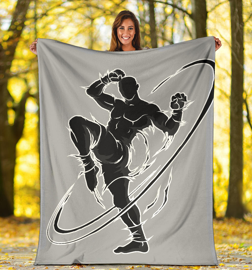 kick boxing extreme martial art silhouette blanket - Top Content | POD Collection | Free Shipping