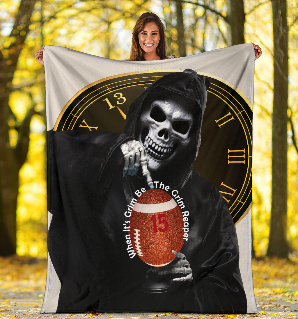 Chiefs Grim Reaper Grey Blanket