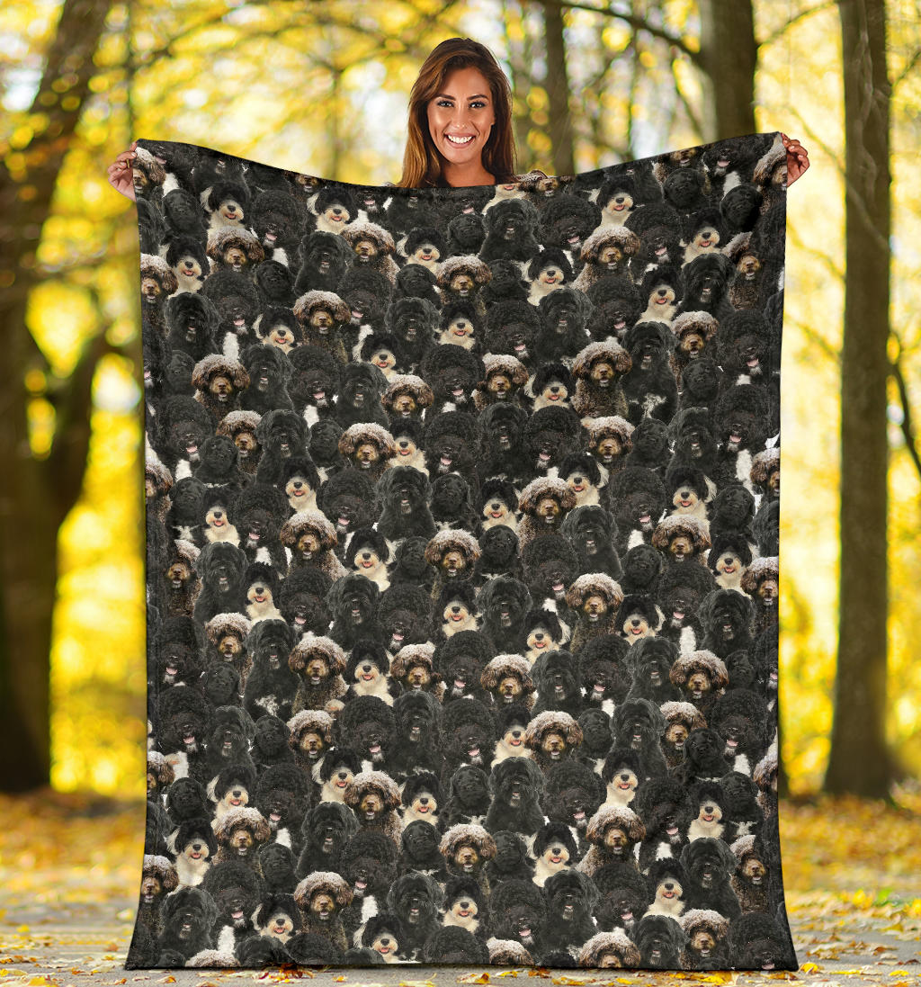 Portuguese Water Dog Full Face Blanket