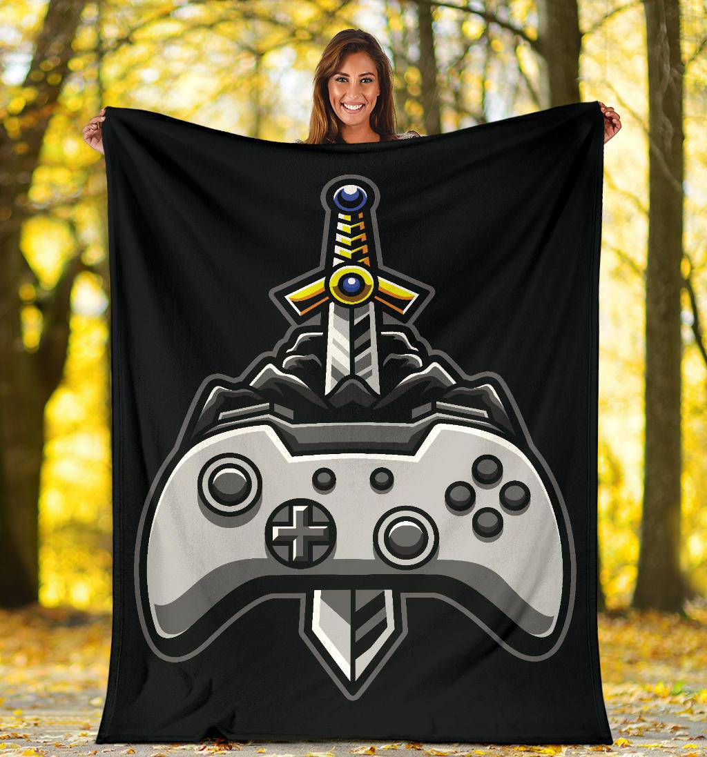 Premium Blanket Gaming Joy Stick With Sword Cartoon - Top Content | POD Collection | Free Shipping