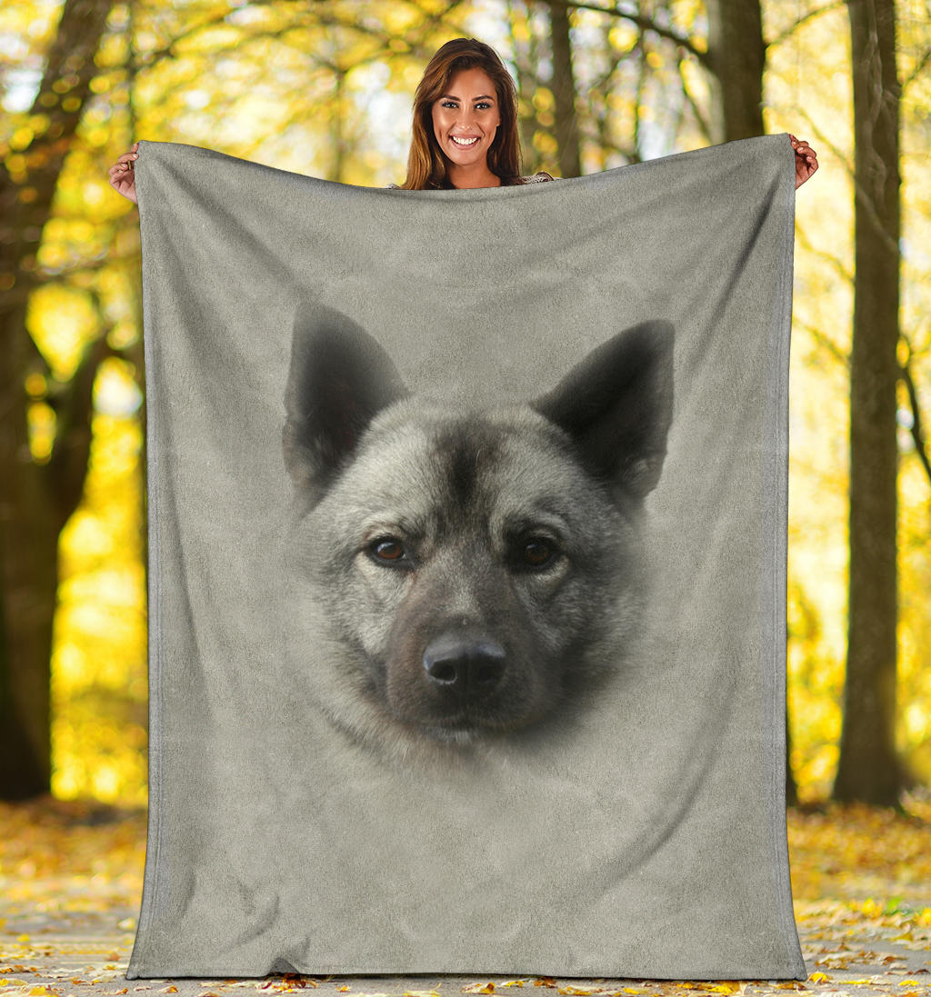 Norwegian Elkhound Face Hair Blanket