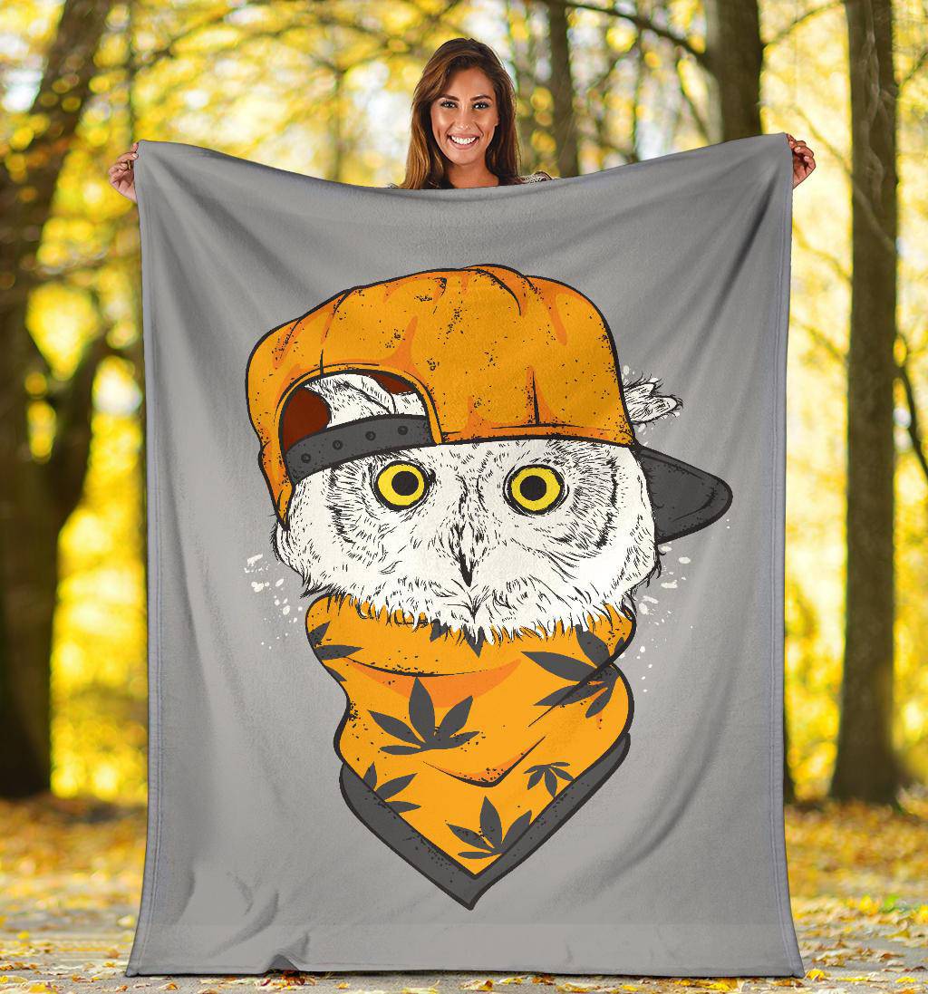 Cool Owl Cap Cartoon Drawing Premium Blanket - Top Content | POD Collection | Free Shipping