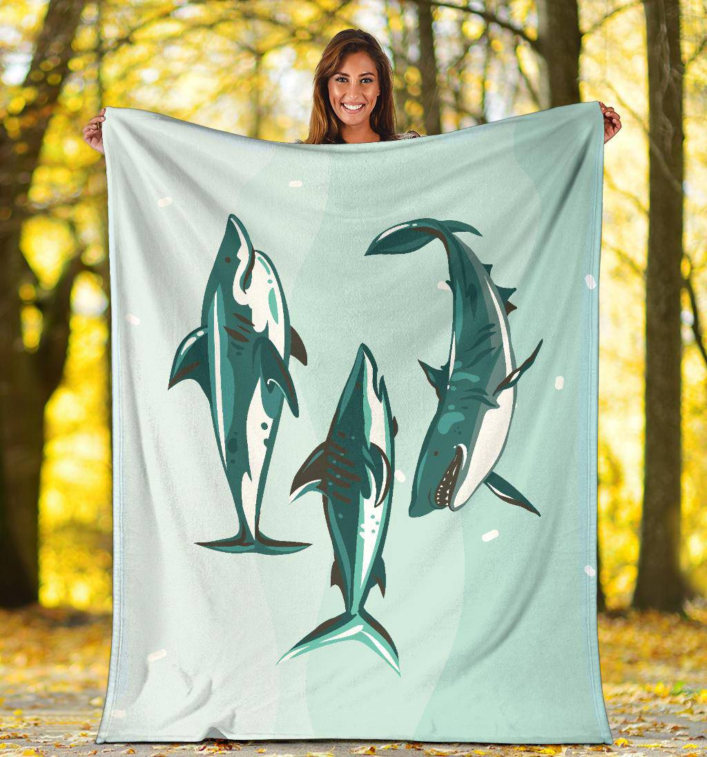 Sharks in the Sea Premium Blanket - Top Content | POD Collection | Free Shipping