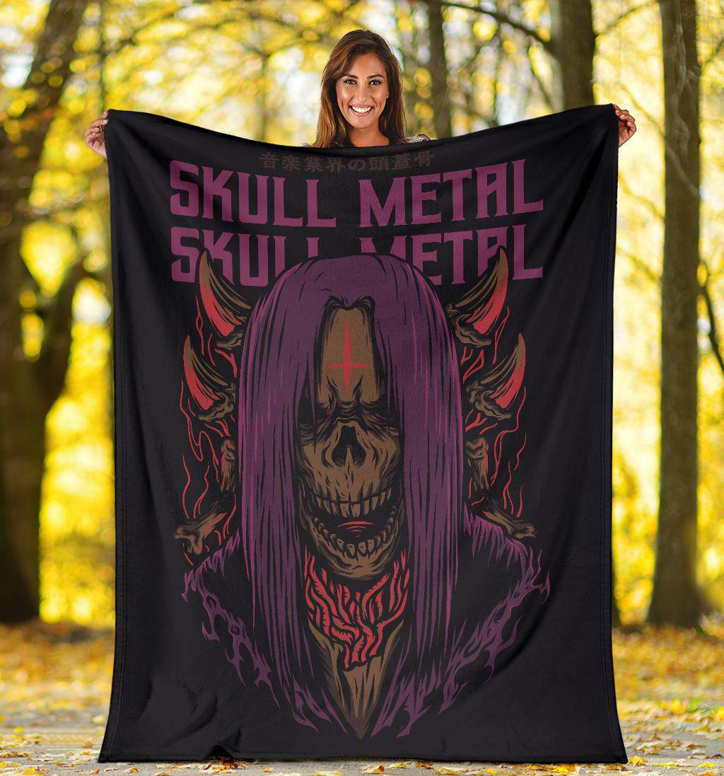 Skull Metal Funny Art Cartoon Premium Blanket - Top Content | POD Collection | Free Shipping