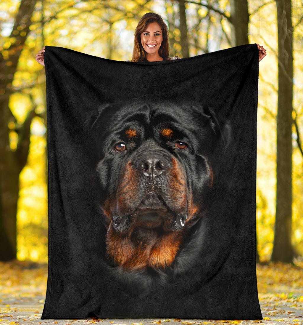 Rottweiler Face Hair Blanket