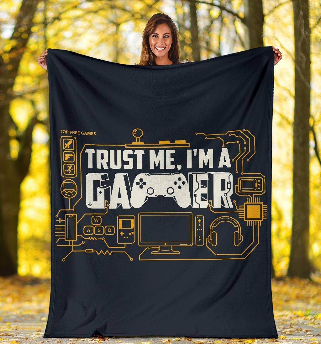 Trust Me I'm A Gamer Drawing Illustration Premium Blanket - Top Content | POD Collection | Free Shipping