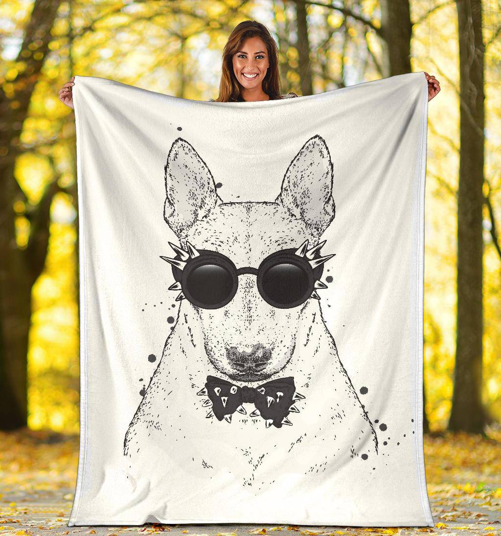 Cool Hipster Dog with Stylish Sunglasses Premium Blanket - Top Content | POD Collection | Free Shipping