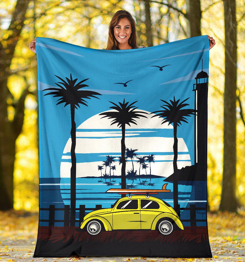 Moon Road To Surfing Beach Premium Blanket - Top Content | POD Collection | Free Shipping