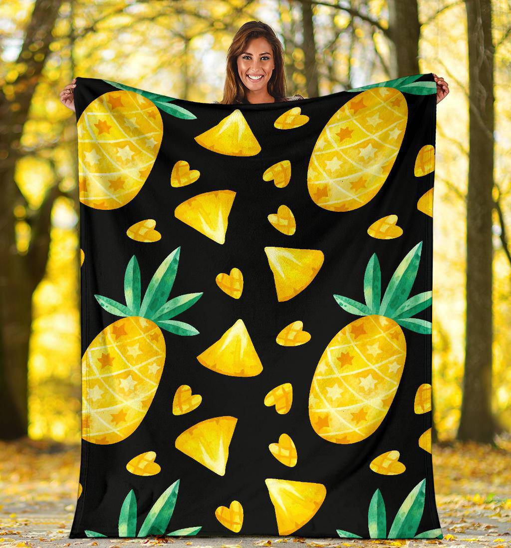 Exotic Fruit Pineapple Heart Premium Blanket - Top Content | POD Collection | Free Shipping