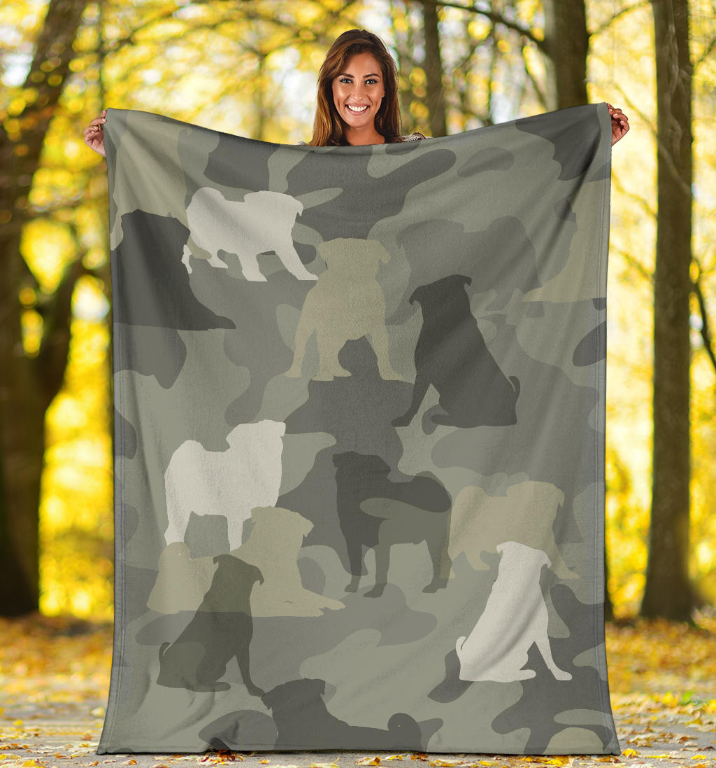 Pug Camo Blanket