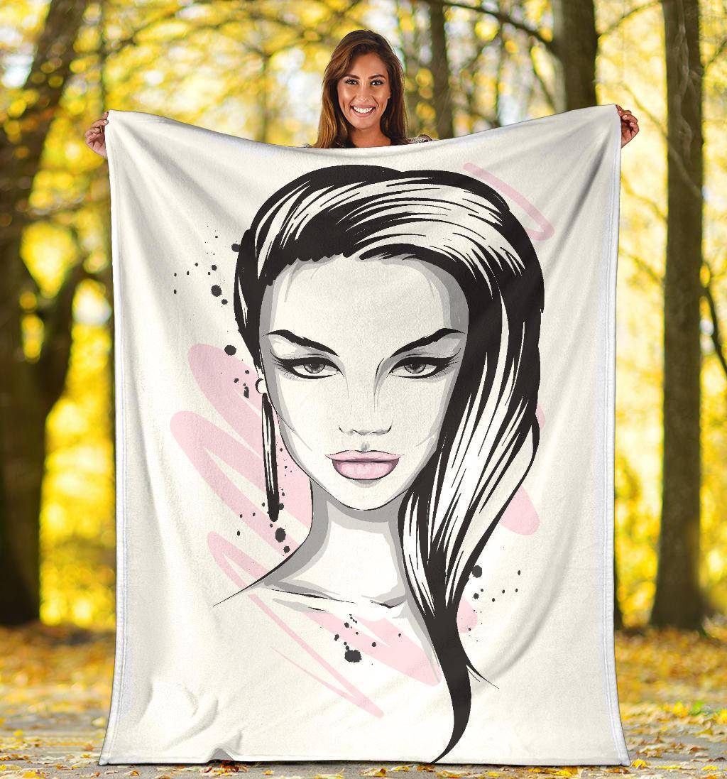 Beautiful Stylish Cartoon Girl Premium Blanket - Top Content | POD Collection | Free Shipping