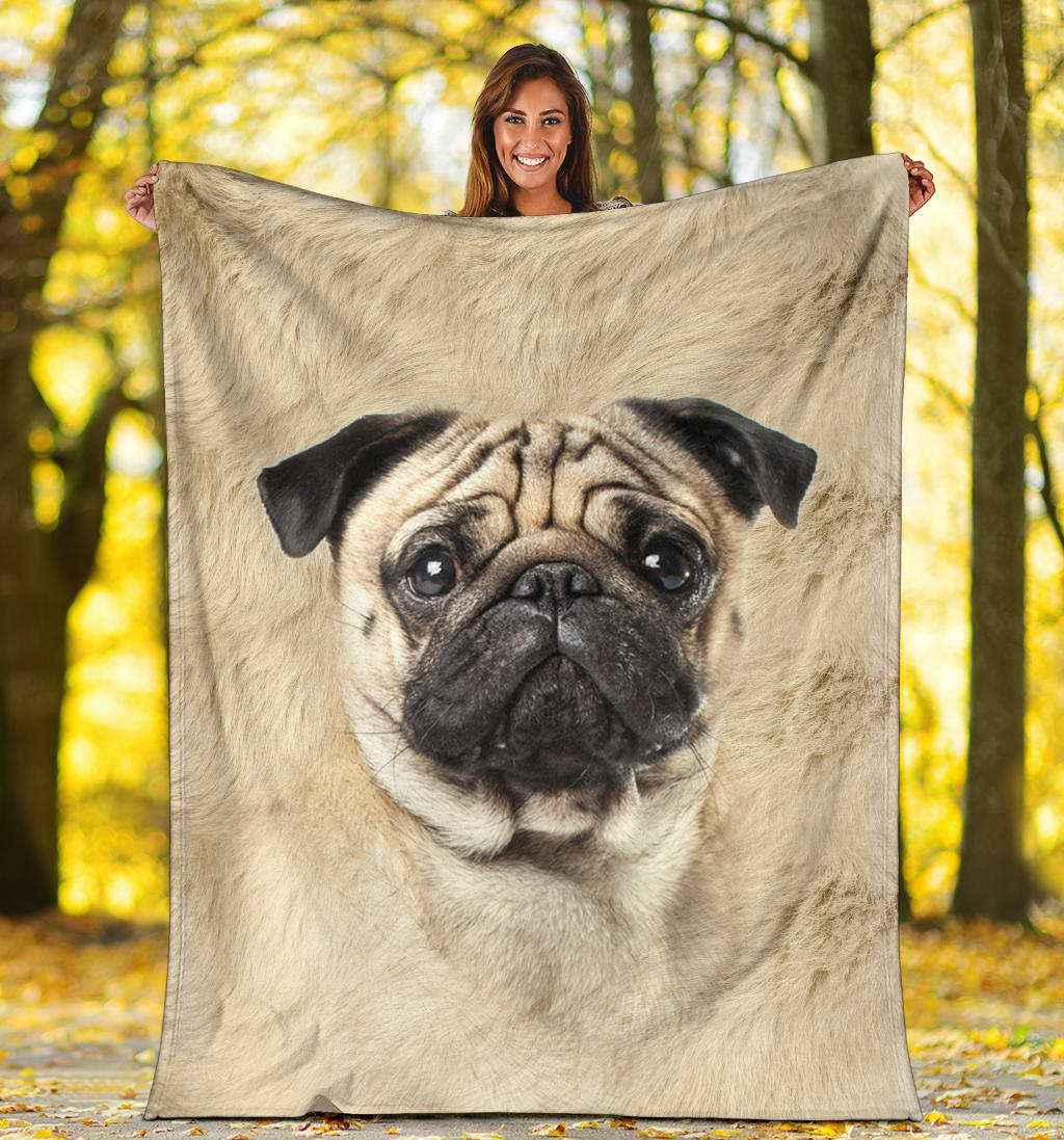 Pug Face Hair Blanket