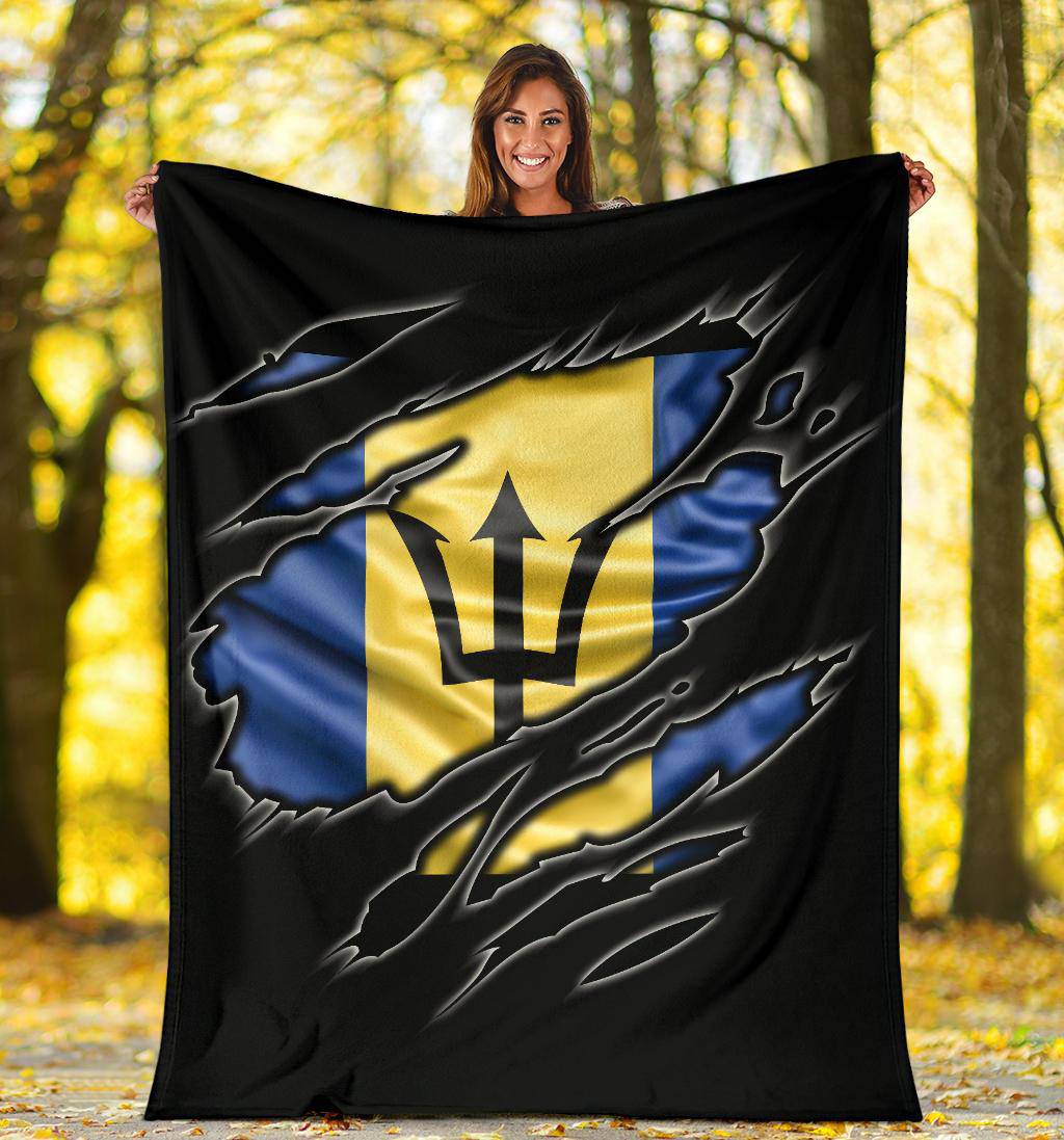 Barbados Flag Premium Blanket - Top Content | POD Collection | Free Shipping