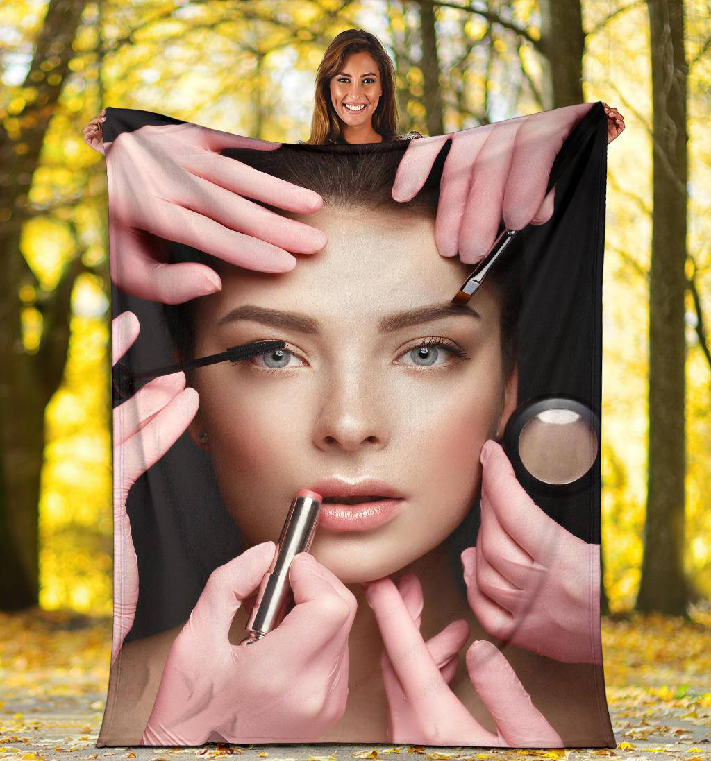 Beauty hands face makeup premium blanket - Top Content | POD Collection | Free Shipping