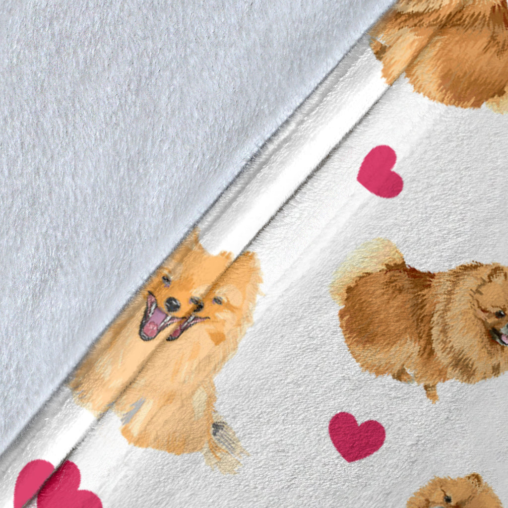 German Spitz Heart Blanket