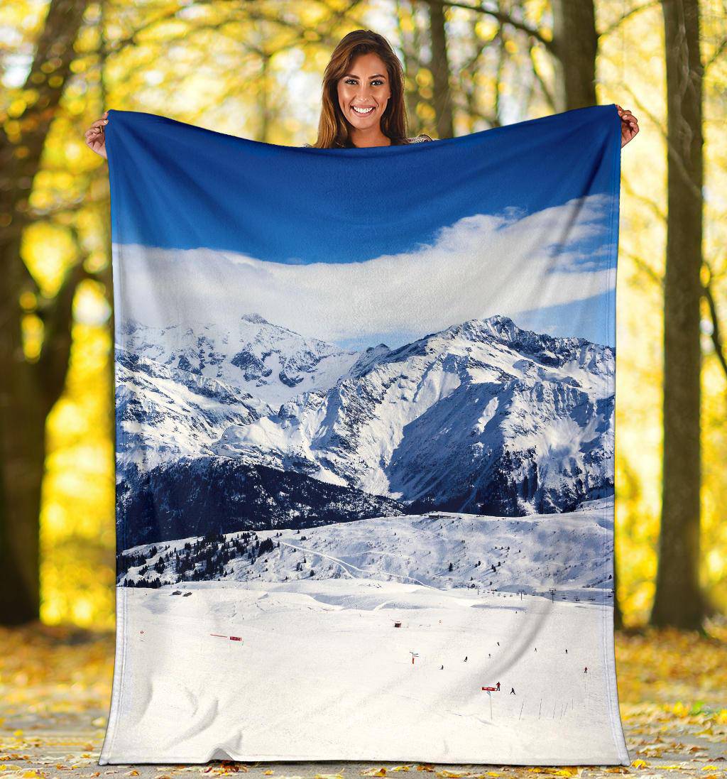 Nature Mountain Winter Snow Premium Blanket - Top Content | POD Collection | Free Shipping