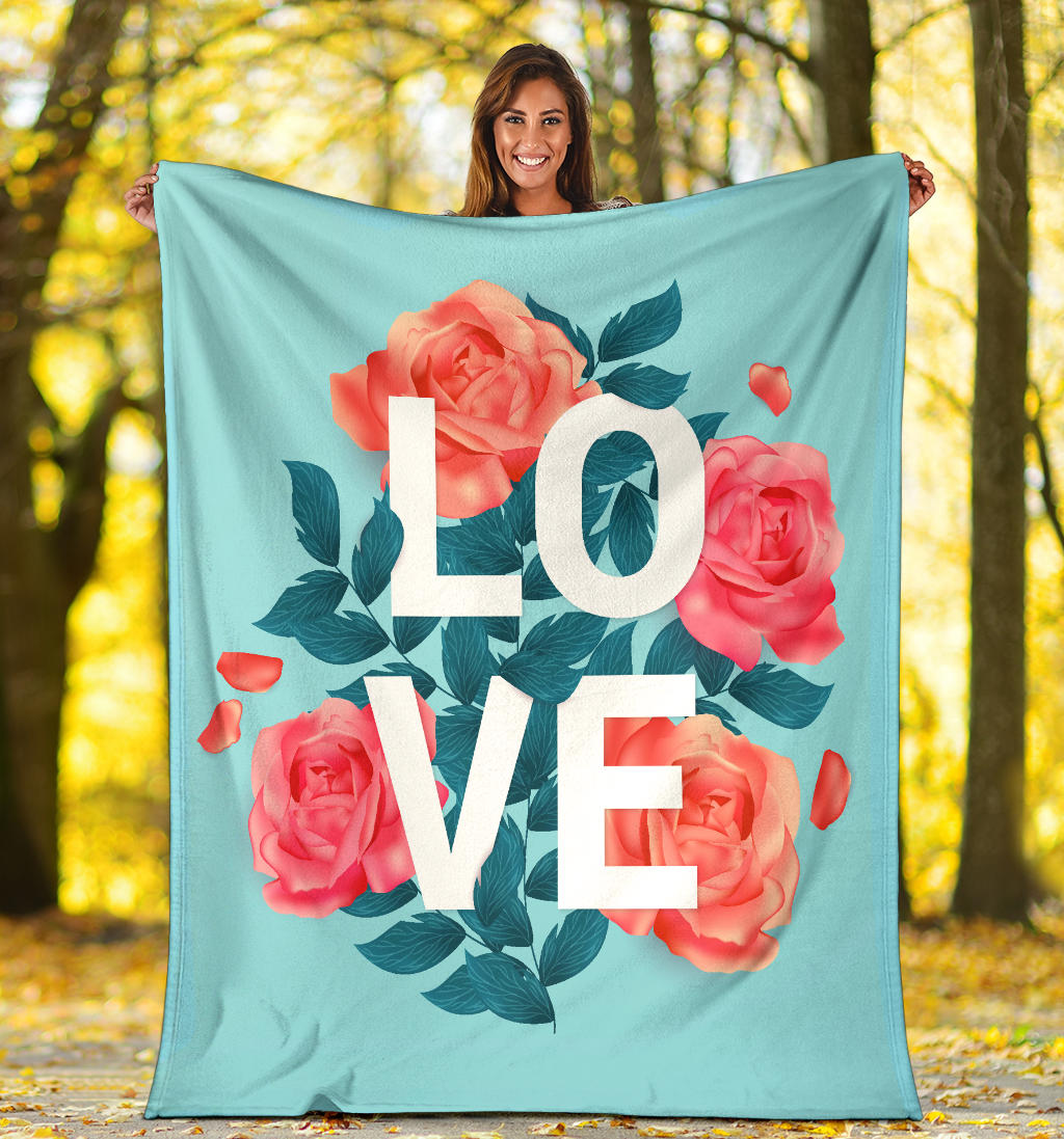 Love Red Roses Valentine Blanket