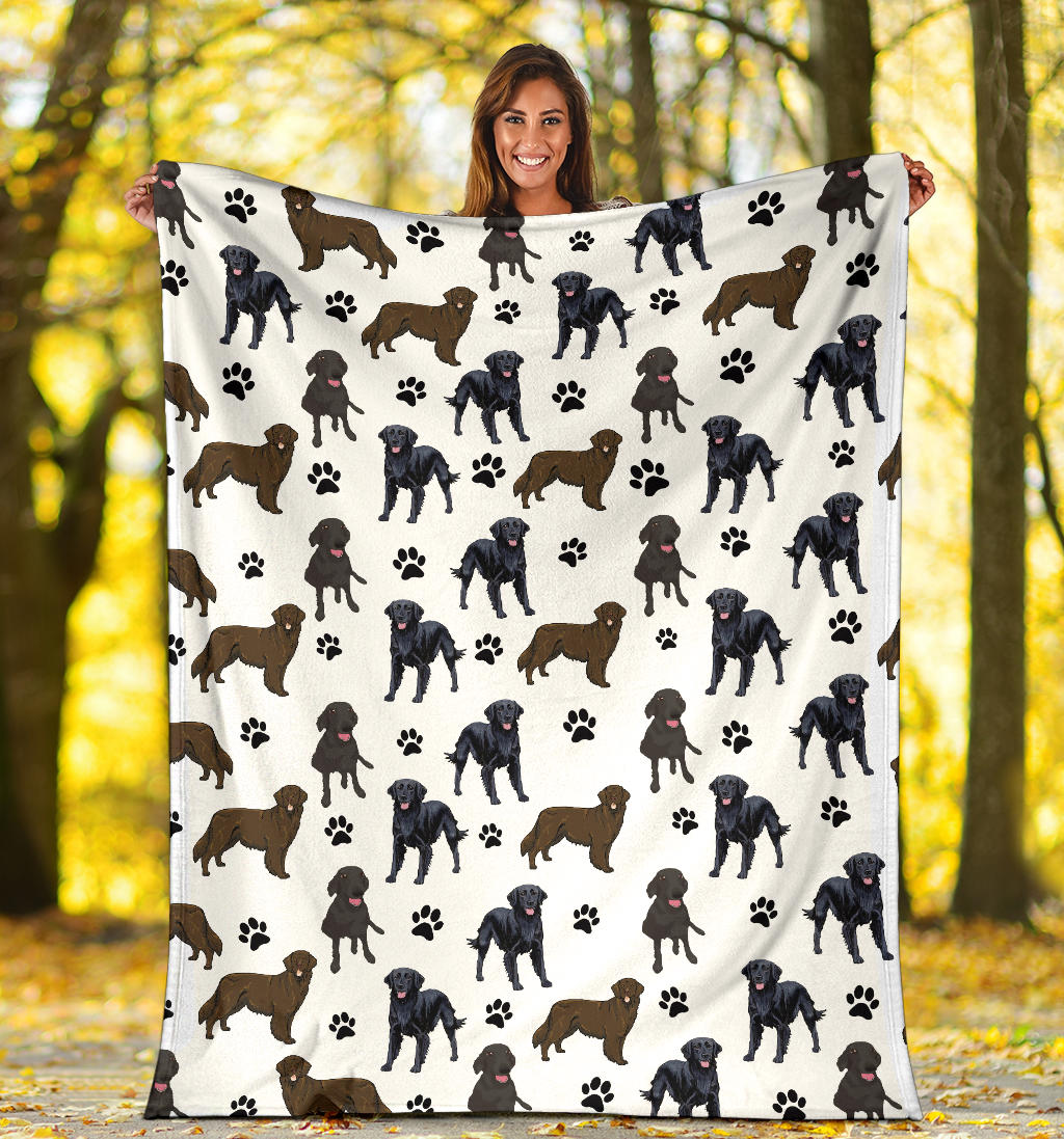 Flat Coated Retriever Paw Blanket