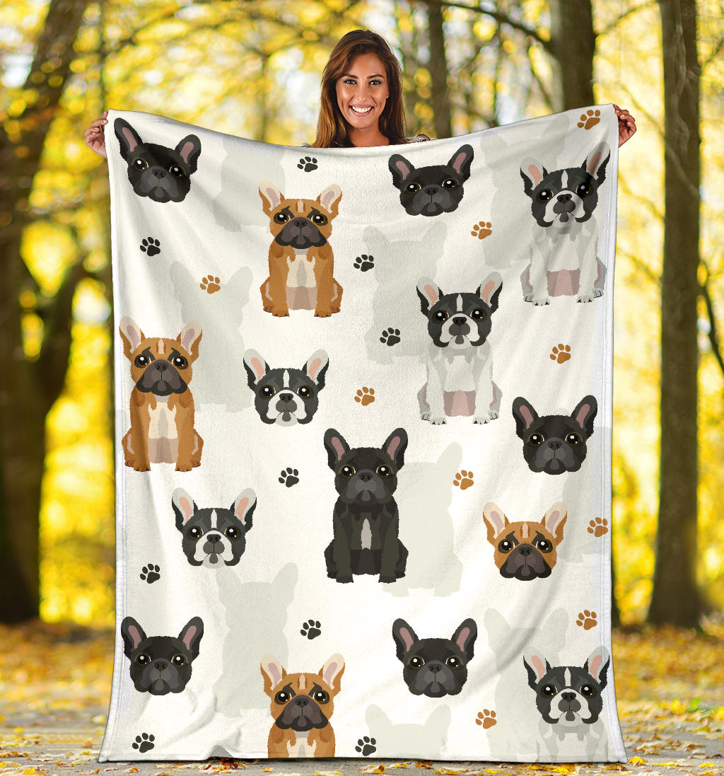 French Bulldog Paw Blanket