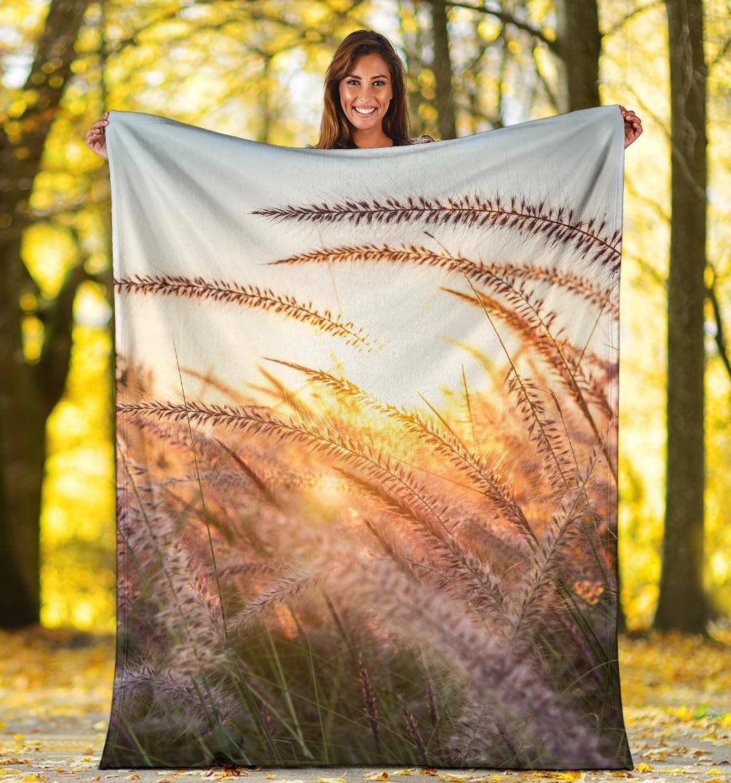 Grass Flower Beautiful Nature Premium Blanket - Top Content | POD Collection | Free Shipping