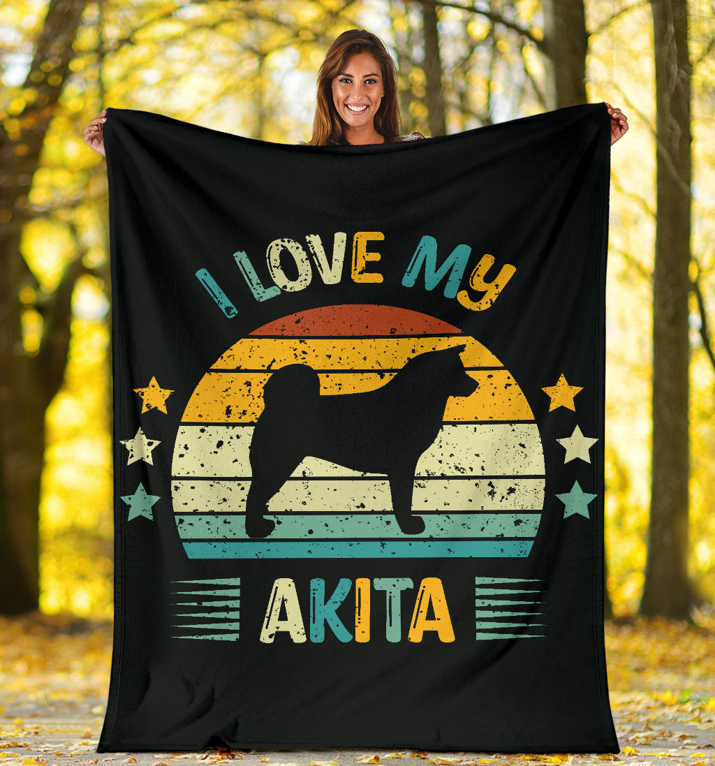 Akita Blanket, Akita Retro Blanket, Akita Throw Blanket, Akita Gifts