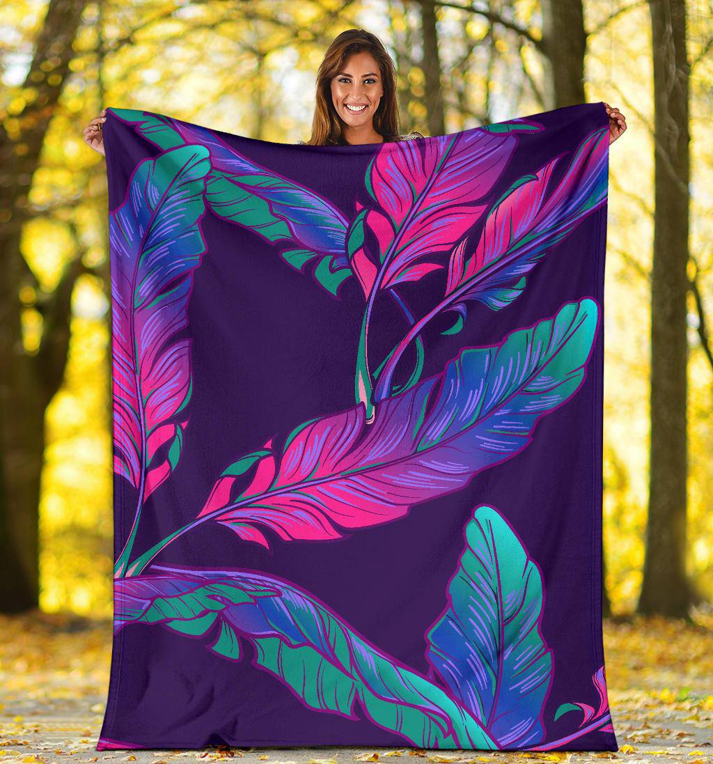 Dark Purple Banana Plant Leaves Premium Blanket - Top Content | POD Collection | Free Shipping