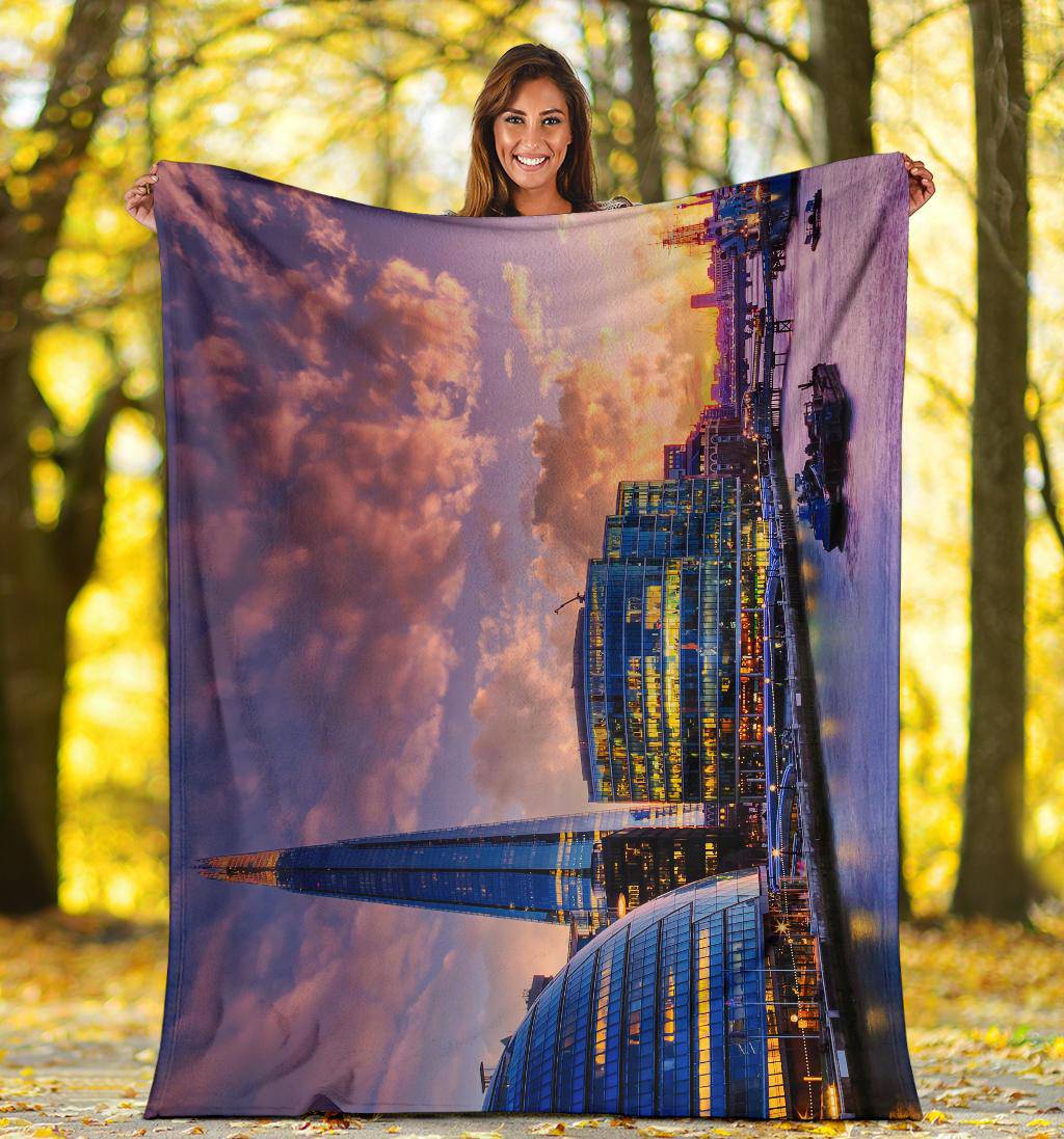 Sunset London City UK Lights Premium Blanket - Top Content | POD Collection | Free Shipping