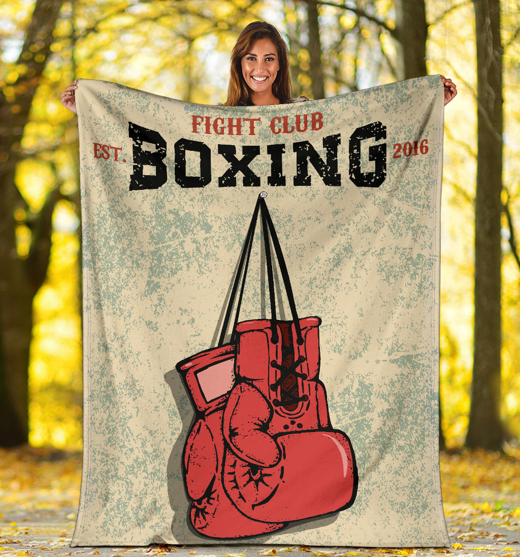 fight club boxing gloves retro style blanket - Top Content | POD Collection | Free Shipping