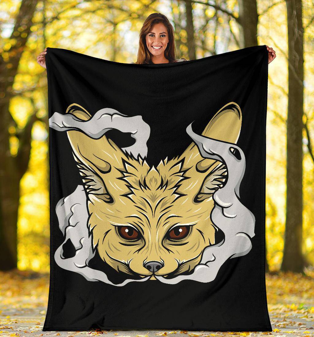 Smoking Fox Head Premium Blanket - Top Content | POD Collection | Free Shipping