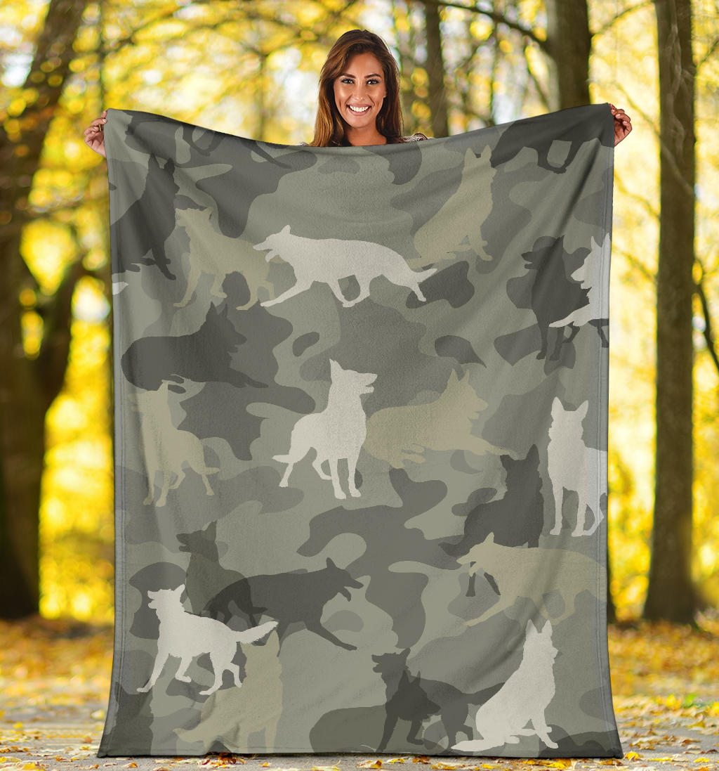 German Shepherd Camo Blanket