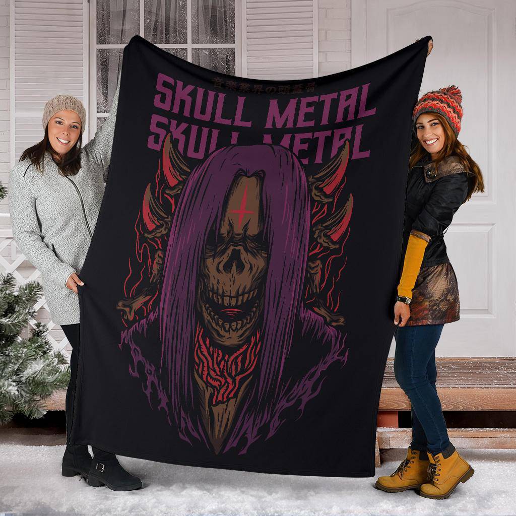 Skull Metal Funny Art Cartoon Premium Blanket - Top Content | POD Collection | Free Shipping