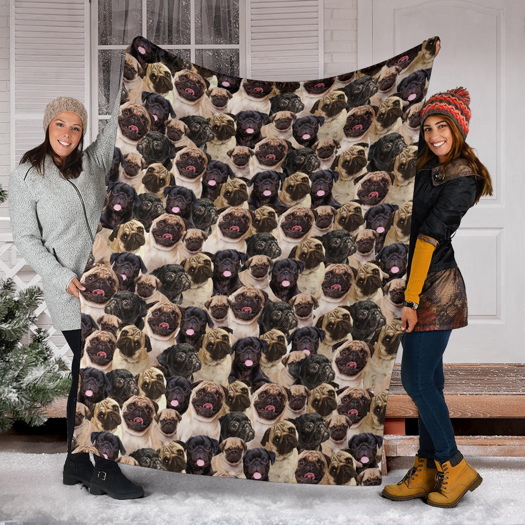 Pug Full Face Blanket