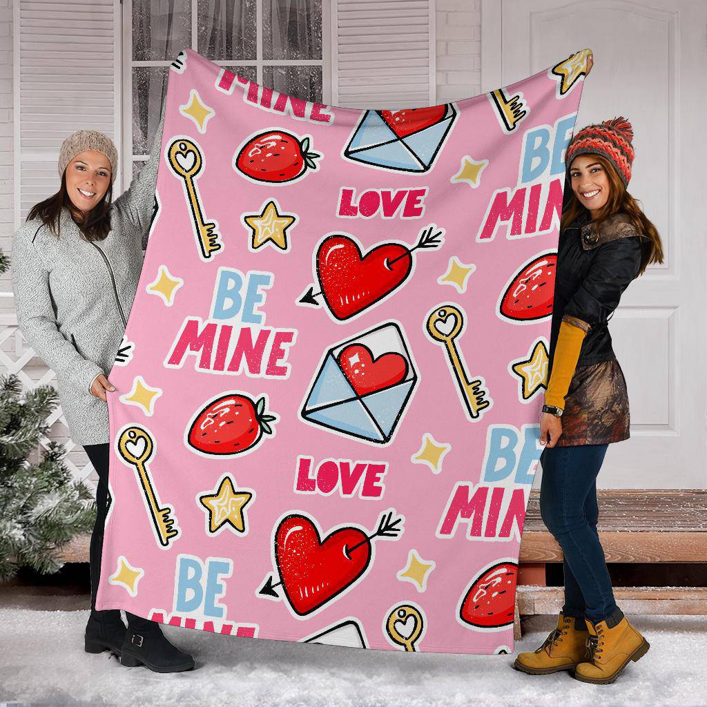 Valentine's Day Seamless Pattern, Be My Love Premium Blanket - Top Content | POD Collection | Free Shipping