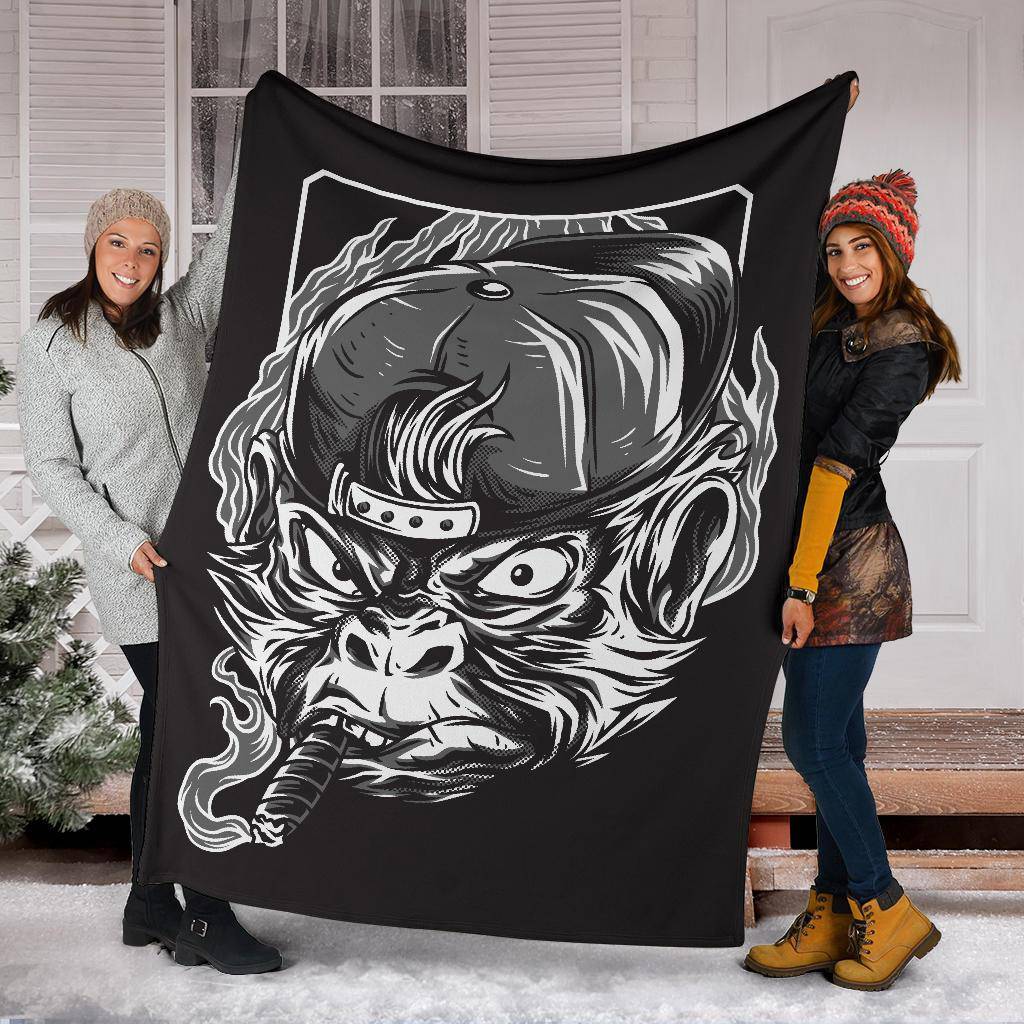 Mastermind Monkey Cartoon Premium Blanket - Top Content | POD Collection | Free Shipping