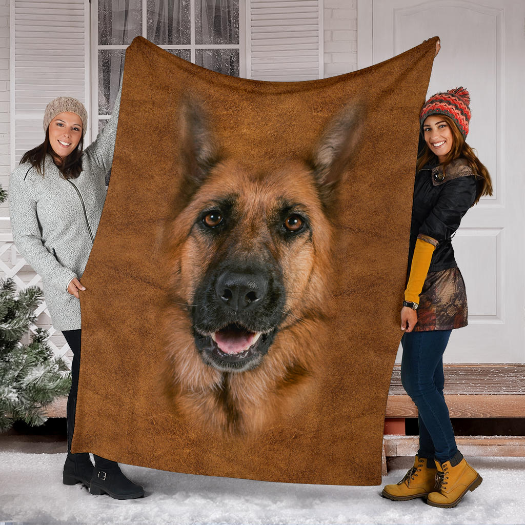 German Shepherd Face Hair Blanket