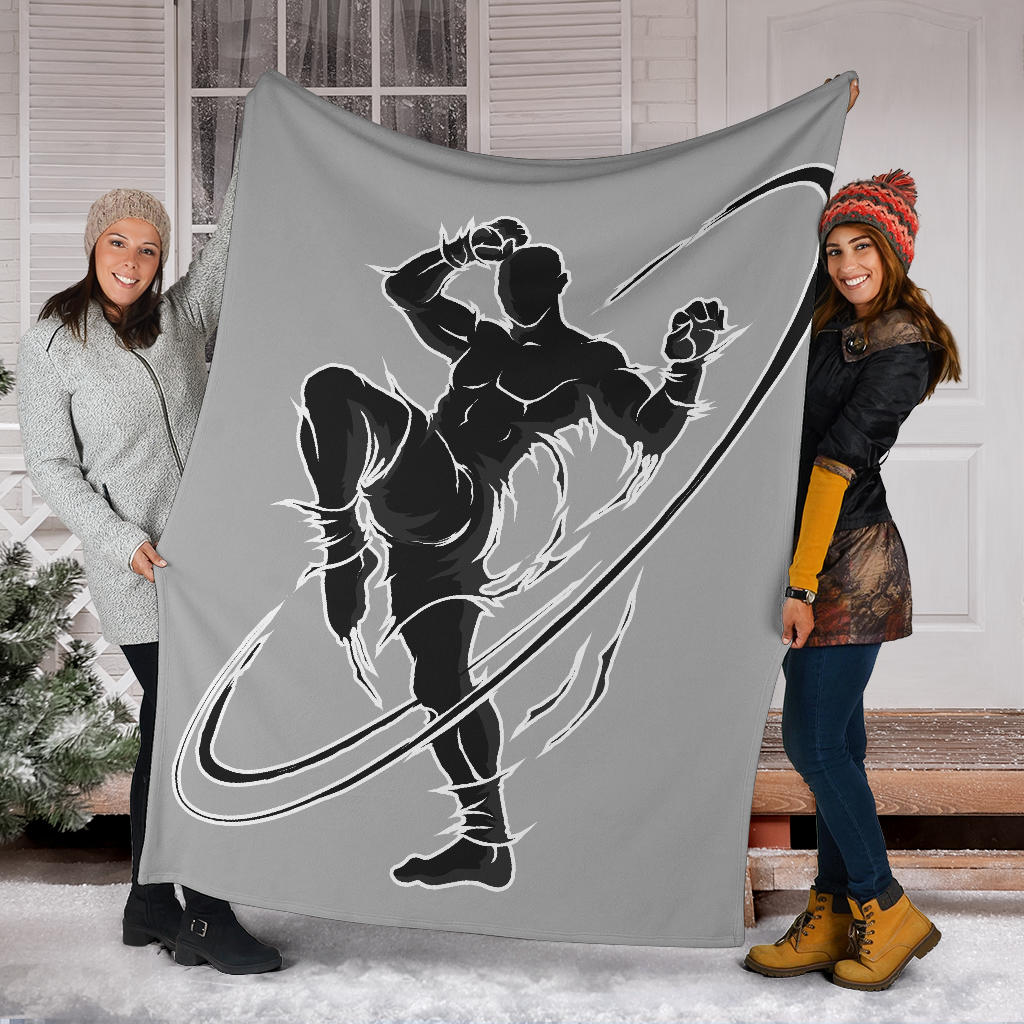 kick boxing extreme martial art silhouette blanket - Top Content | POD Collection | Free Shipping