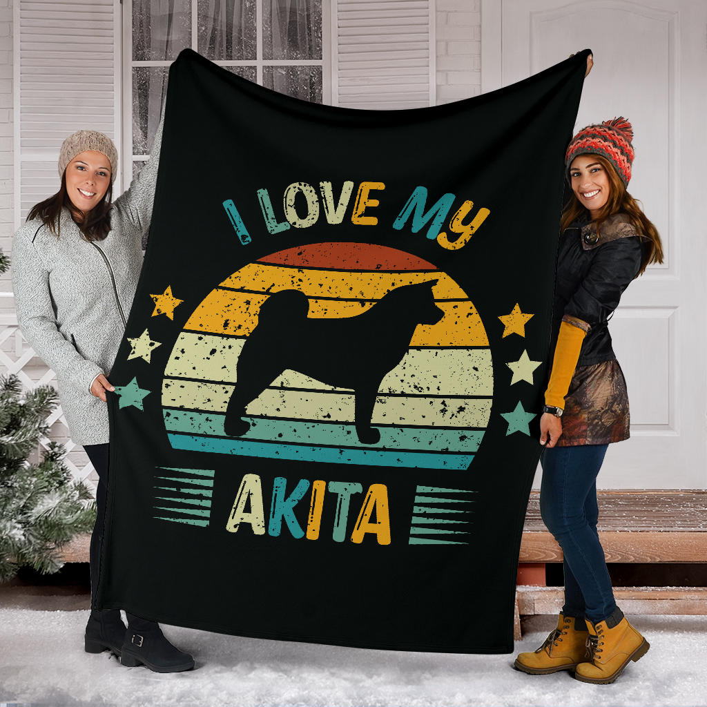 Akita Blanket, Akita Retro Blanket, Akita Throw Blanket, Akita Gifts