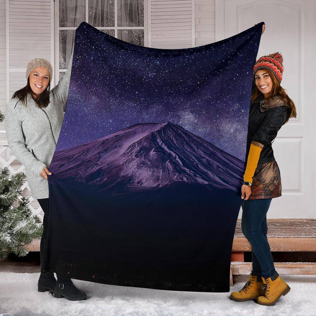 Milky Way Fuji Mountain Galaxy Premium Blanket - Top Content | POD Collection | Free Shipping