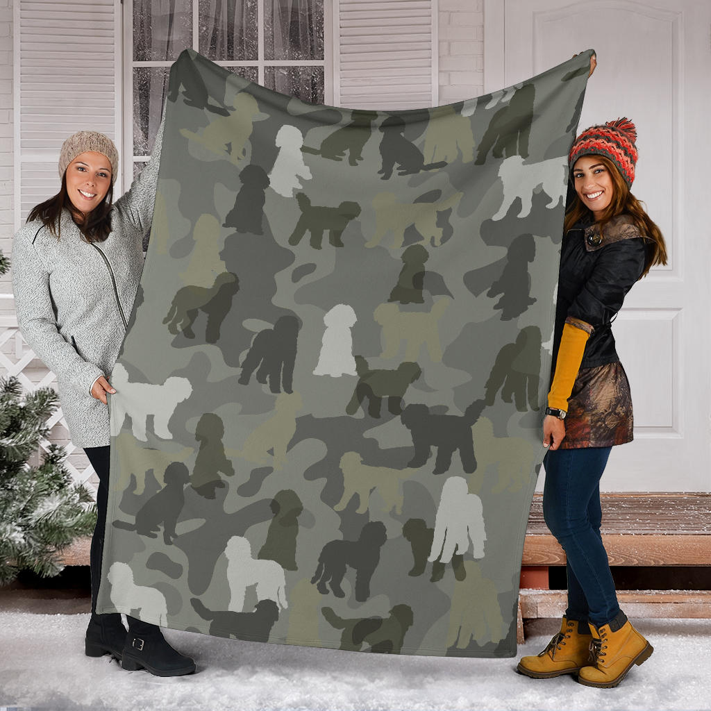 Goldendoodle Camo Blanket